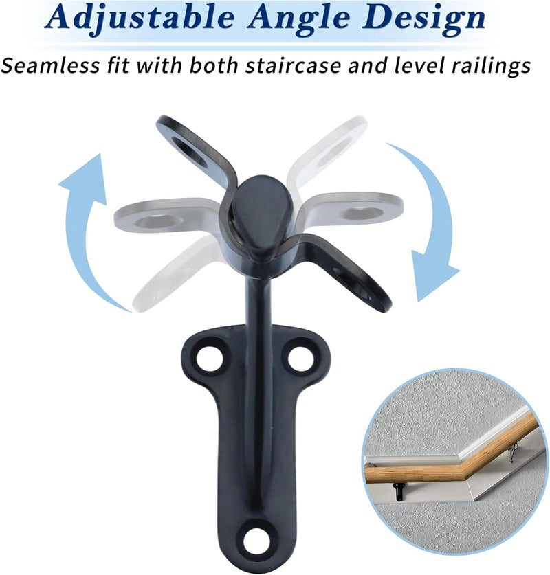 YANYUCB 3''Handrail Brackets,304 Stainless Steel Matte Black Handrail Stair Brackets,Heavy Duty Support Hardware for Stairways,Home or Office Staircase Hand Rail Bracket with Screws(3 Pack) - Image 4